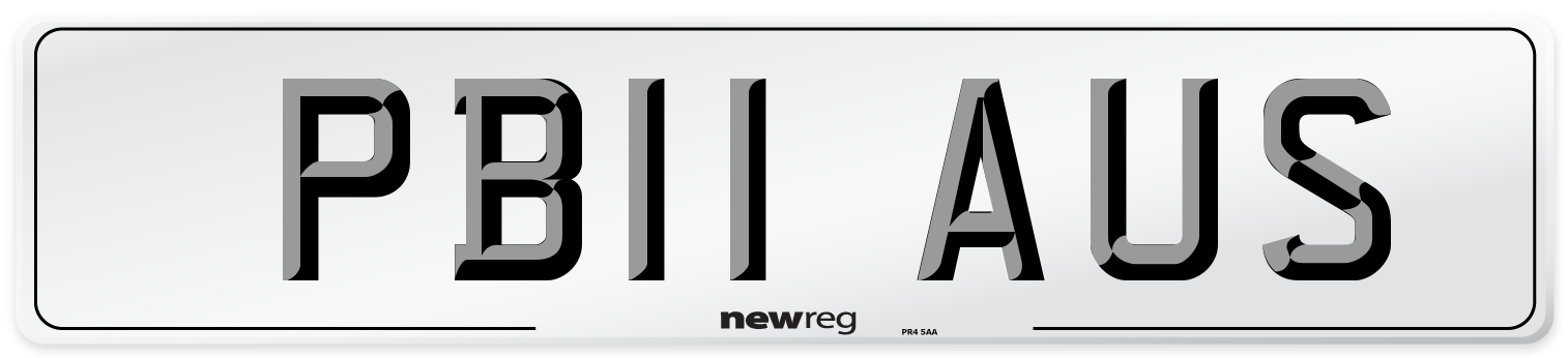 PB11 AUS Number Plate from New Reg